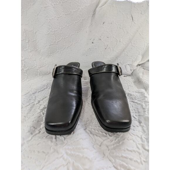 NWOT! LIZ CLAIBORNE! "FLEX" BLACK GENUINE SUEDE LEATHER SQUARE TOE MULES! SZ 10M - Picture 5 of 10